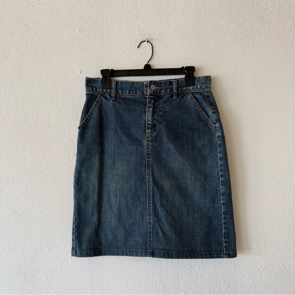 GAP‎ Jeans Stretch Denim Skirt Women Size 6 Medium Wash Knee Length